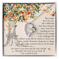 Forever Love Necklace with On Demand Message Card For Daughter